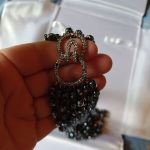 Beautiful Mukti Strand Black Rhinestone Necklace